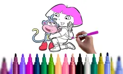 Dora Coloring Fun Time image