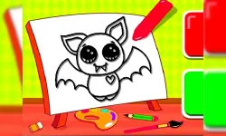 Easy Kids Coloring Bat image