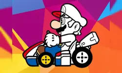 Mario Driving Coloring Book image